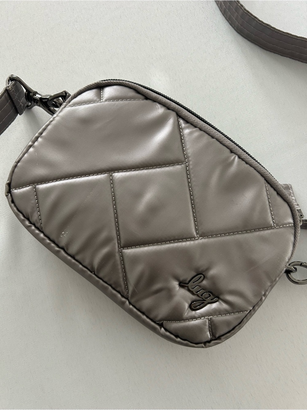 NWOT lug Quilted Metallic Taupe Crossbody Bag